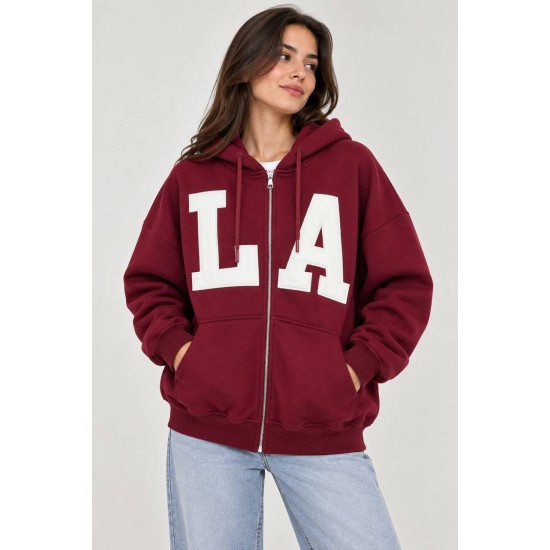 LA BASKILI 3 IPLIK SARDONLU FERMUARLI SWEAT 191606