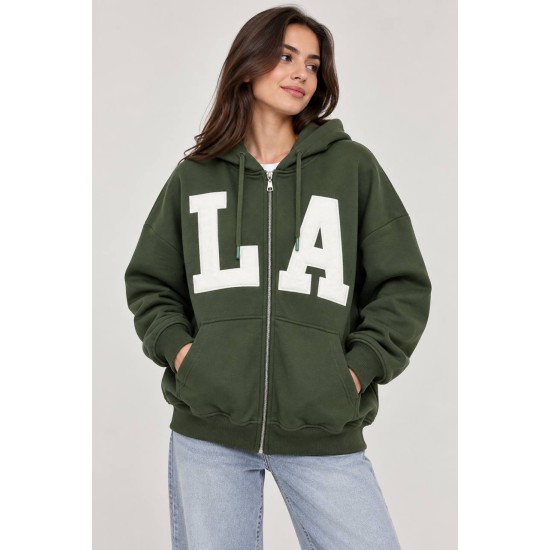 LA BASKILI 3 IPLIK SARDONLU FERMUARLI SWEAT 191607