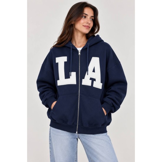 LA BASKILI 3 IPLIK SARDONLU FERMUARLI SWEAT 191608