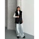 LAMINELI KUMAS ICI TUYLU DERI DETAY KEMERLI OVERSIZE YELEK 191902