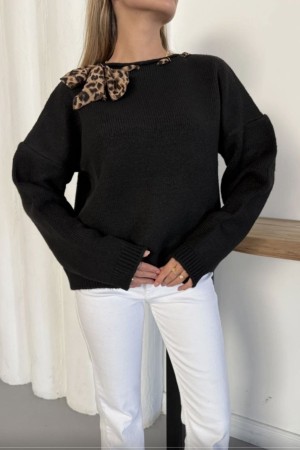 STRIPED OVERSIZED KNIT CARDIGAN WITH SCARF 192085