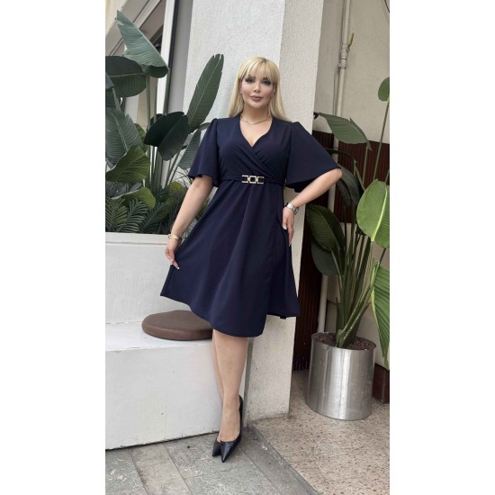 LIKRALI DOUBLE KREP ELBİSE 188861