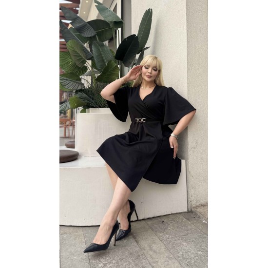 LIKRALI DOUBLE KREP ELBİSE 188864