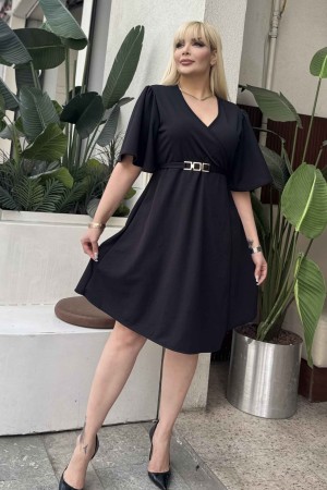 LIKRALI DOUBLE KREP ELBİSE 188864