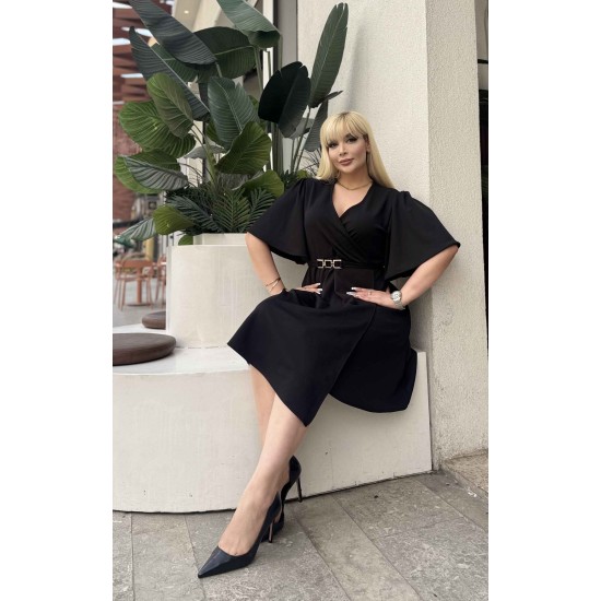 LIKRALI DOUBLE KREP ELBİSE 188864