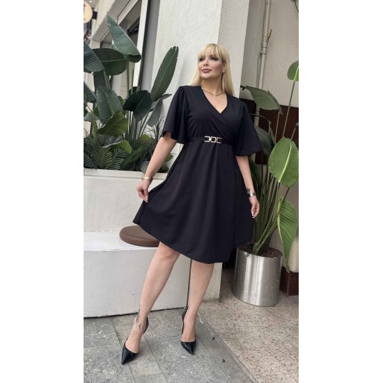 LIKRALI DOUBLE KREP ELBİSE 188864