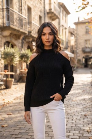 SHOULDER DETAIL SWEATER 192130