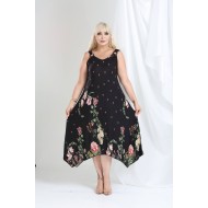 PATTERNED BUCKLED VISCOSE DRESS 189008
