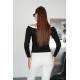 OYSHO FABRIC BOAT NECK TOP 192309