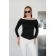 OYSHO FABRIC BOAT NECK TOP 192309