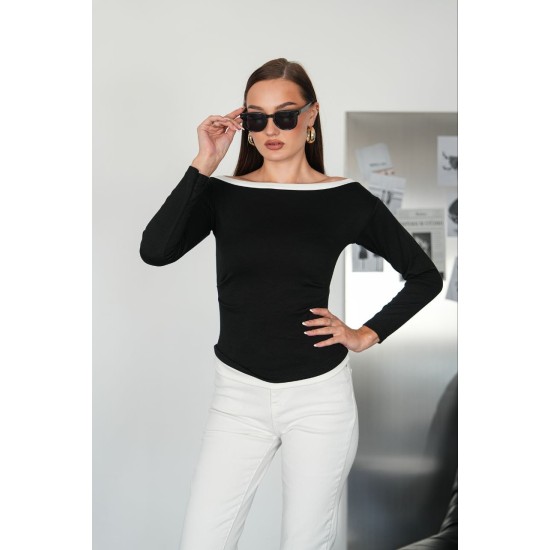 OYSHO FABRIC BOAT NECK TOP 192309