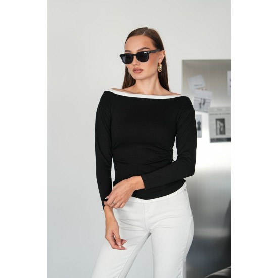 OYSHO FABRIC BOAT NECK TOP 192309