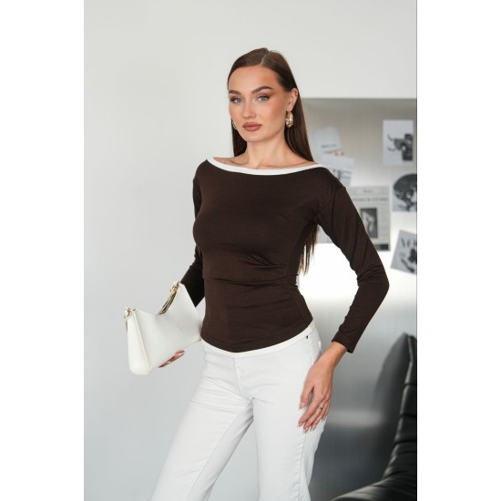 OYSHO FABRIC BOAT NECK TOP 192310