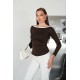 OYSHO FABRIC BOAT NECK TOP 192310