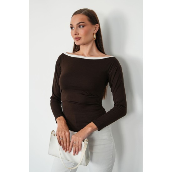 OYSHO FABRIC BOAT NECK TOP 192310