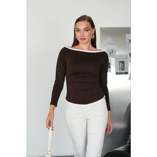 OYSHO FABRIC BOAT NECK TOP 192310