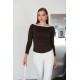 OYSHO FABRIC BOAT NECK TOP 192310