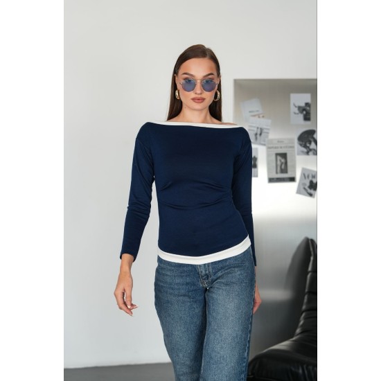OYSHO FABRIC BOAT NECK TOP 192311