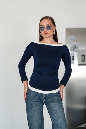 OYSHO FABRIC BOAT NECK TOP 192311