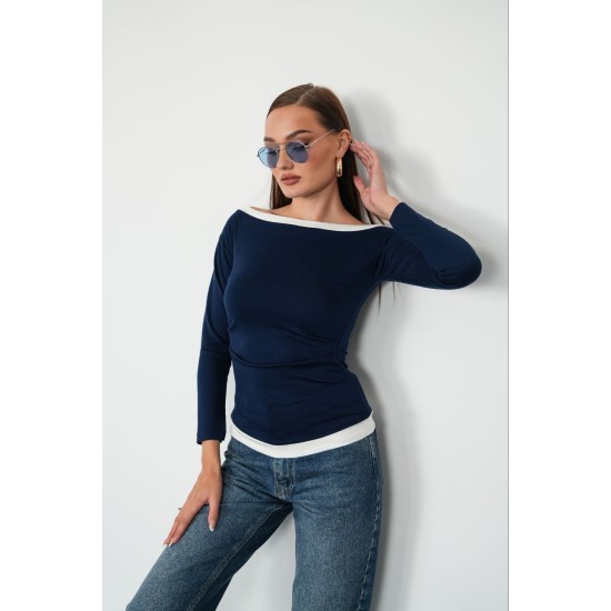 OYSHO FABRIC BOAT NECK TOP 192311