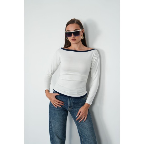 OYSHO FABRIC BOAT NECK TOP 192312
