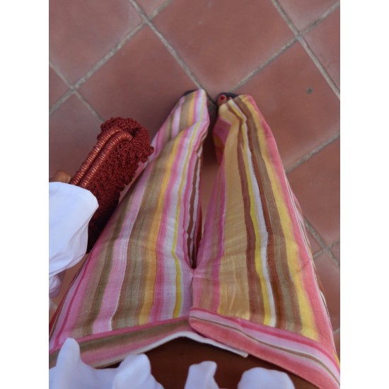 ÇIZGILI KETEN PANTOLON 190396