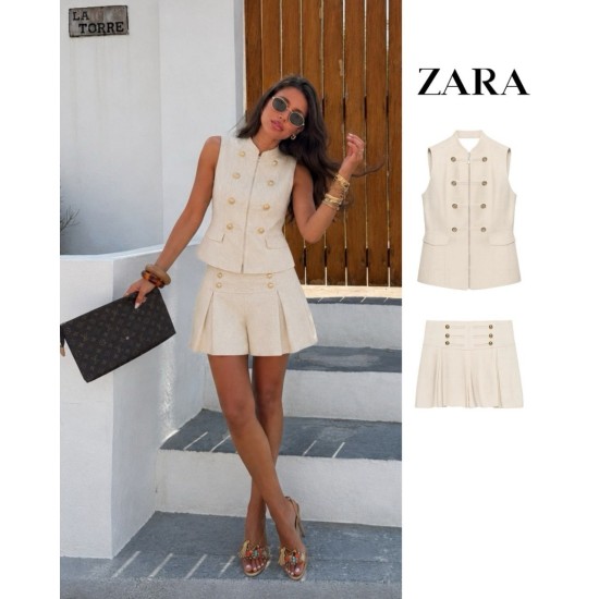 BUTTON DETAIL SKIRT SET 190419