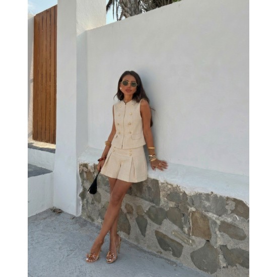BUTTON DETAIL SKIRT SET 190419
