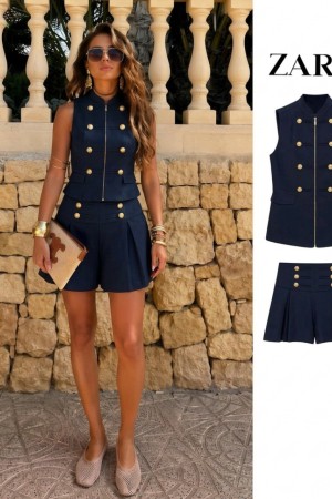 BUTTON DETAIL SKIRT SET 190420