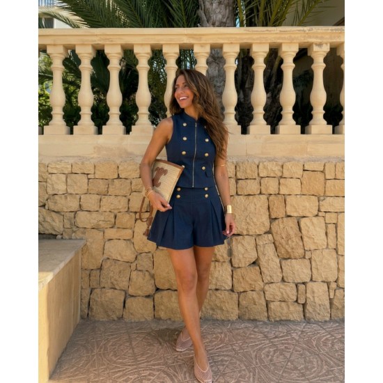 BUTTON DETAIL SKIRT SET 190420