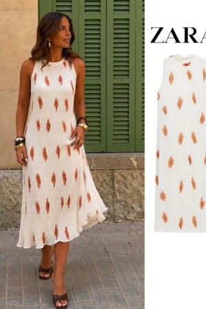 PLEATED TEXTURED MAXI DRESS 190422