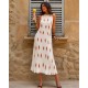PLEATED TEXTURED MAXI DRESS 190422