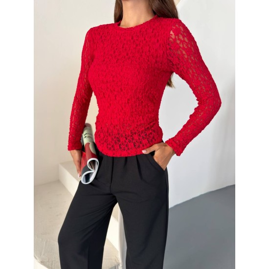 DANTEL DOKULU FIT BLUZ 191339