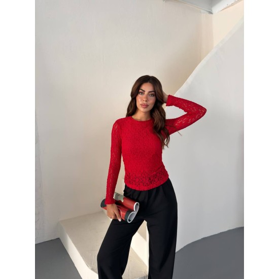 DANTEL DOKULU FIT BLUZ 191339