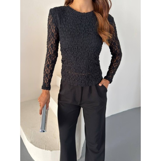 DANTEL DOKULU FIT BLUZ 191337