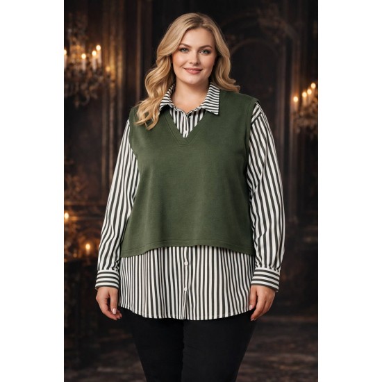 KRISTAL KUMAS GOMLEK YAKA BLUZ 188396