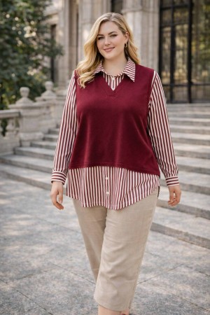 KRISTAL KUMAS GOMLEK YAKA BLUZ 188399