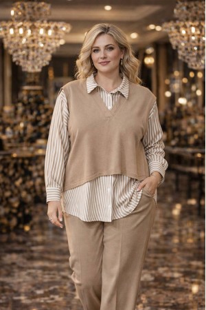 CRYSTAL FABRIC SHIRT-COLLAR BLOUSE 188400