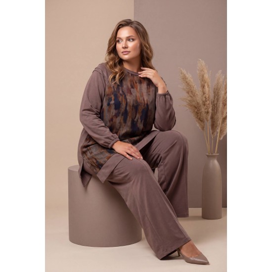 PIQUE MODAL AND FRONT PATTERNED SILK CUPRO FABRIC SET 191315