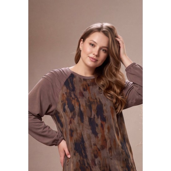 PIQUE MODAL AND FRONT PATTERNED SILK CUPRO FABRIC SET 191315