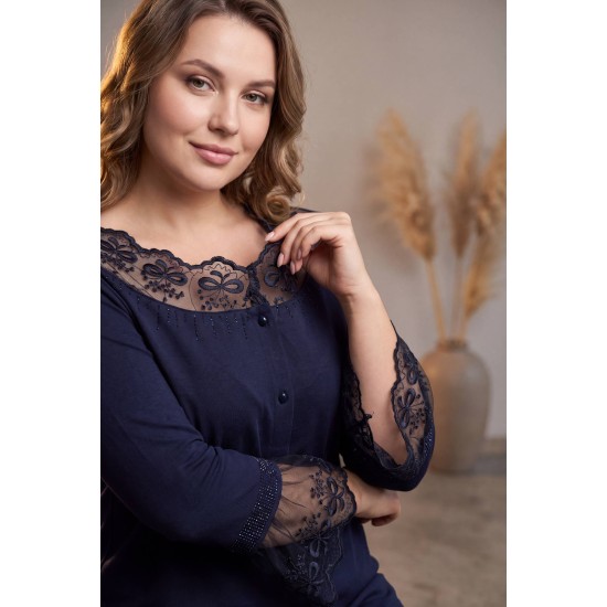 KRISTAL KUMAS DANTEL DETAY BLUZ 191312