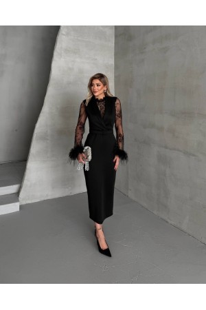 TULLE DETAIL EVENING DRESS 190236