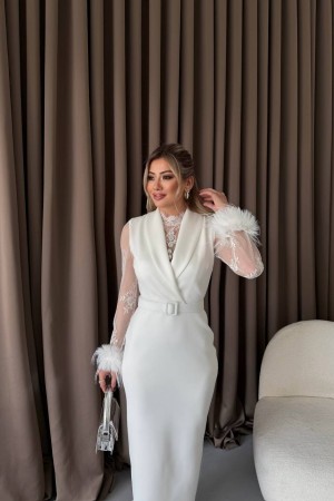 TÜL DETAY ABIYE ELBISE 190234