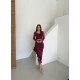 DANTEL VE KREP KUMAS ABIYE ELBISE 190146