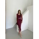 DANTEL VE KREP KUMAS ABIYE ELBISE 190146