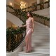STRETCH SATIN EVENING DRESS 190134