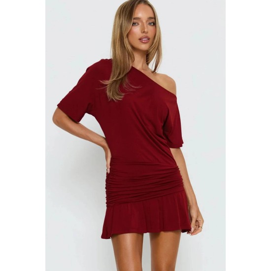 SANDY KUMAS ASIMETRIK KESIM ELBISE 188923