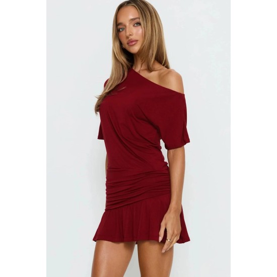 SANDY KUMAS ASIMETRIK KESIM ELBISE 188923