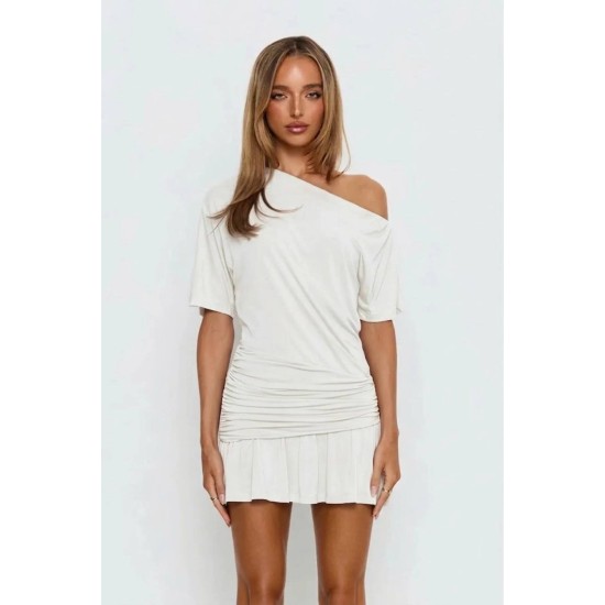 SANDY KUMAS ASIMETRIK KESIM ELBISE 188924