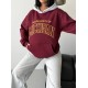 3 THREAD BRUSHED PRINTED CONTRAST DETAIL OVERSIZE SWEATSHIRT 191419